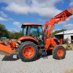 Kubota M6060 Tractor with Box Blade and Front End Loader