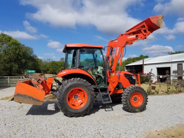 Kubota M6060 Tractor with Box Blade and Front End Loader