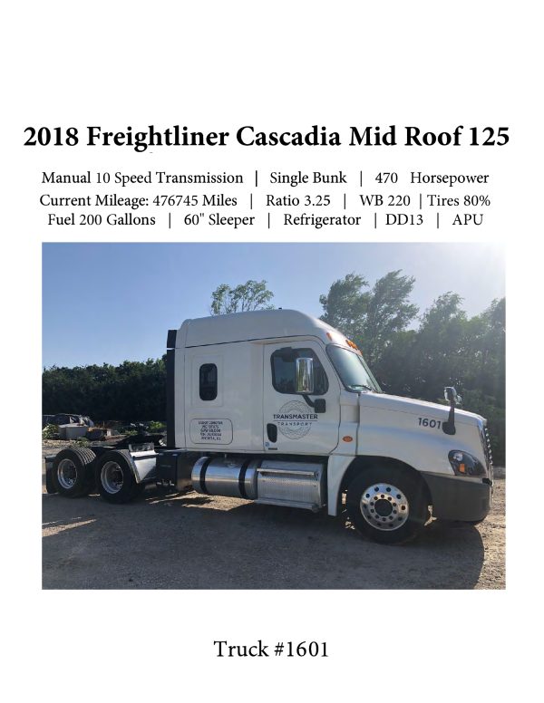 2018 Freightliner Cascadia Mid Roof 125 - Image 2