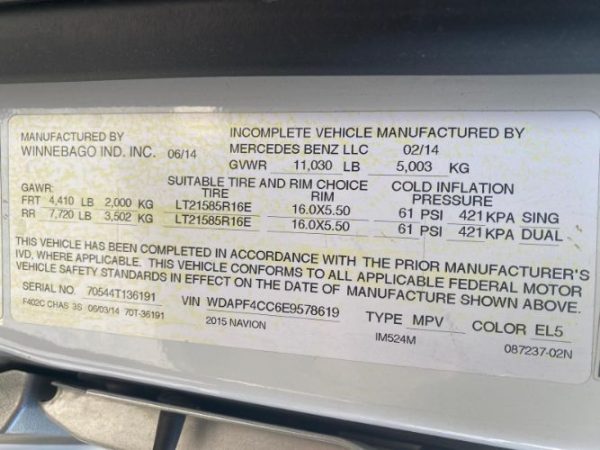 2015 WINNEBAGO ITSACA NAVION 24M - Image 22