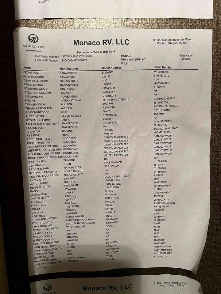 2012 Monaco knight 36pft - Image 19